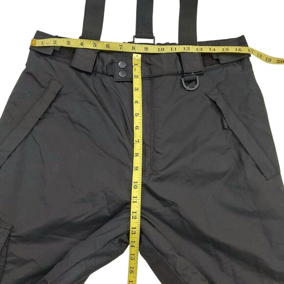 Sport Essentials Cargo Snow Pants Large Black Suspenders Insulated Nylon Winter - Picture 10 of 11